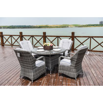 Gray Wicker Rattan Patio Dining Sets You ll Love Wayfair